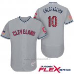 Maglia Baseball Uomo Cleveland Indians 2017 Estrellas y Rayas Edwin Encarnacion Grigio Flex Base