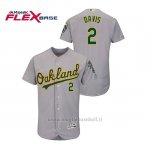 Maglia Baseball Uomo Oakland Athletics Khris Davis 150th Aniversario Patch Autentico Flex Base Grigio