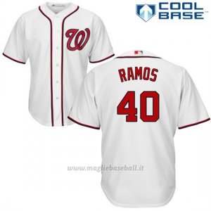 Maglia Baseball Uomo Washington Nationals Wilson Ramos Bianco Autentico Collezione Cool Base