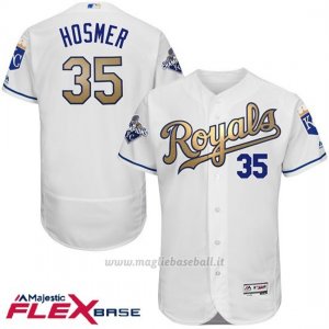 Maglia Baseball Uomo Kansas City Royals Eric Hosmer World Series Campione Or Program Bianco Flex Base