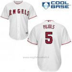 Maglia Baseball Uomo Los Angeles Angels Albert Pujols 5 Bianco 1ªCool Base