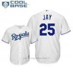 Maglia Baseball Uomo Kansas City Royals Jon Jay Cool Base Majestic 1ªBianco