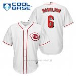 Maglia Baseball Uomo Cincinnati Reds Billy Hamilton 6 Bianco 1ªCool Base