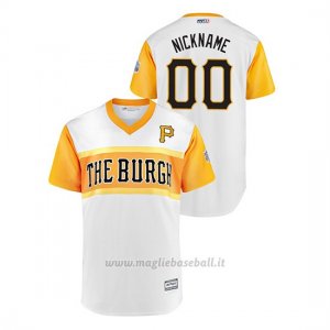 Maglia Baseball Hombre Pittsburgh Pirates Personalizzate 2019 Little League Classic Nickname Replica Bianco