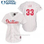 Maglia Baseball Uomo Philadelphia Phillies Cliff Lee 33 Bianco Cool Base