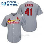 Maglia Baseball Uomo St. Louis Cardinals John Lackey 41 Grigio Cool Base