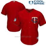 Maglia Baseball Uomo Minnesota Twins Scarlet 2017 Allenamento Primaverile Cool Base