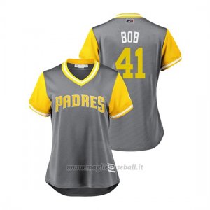 Maglia Baseball Donna San Diego Padres Robbie Erlin 2018 Llws Players Weekend Bob Grigio