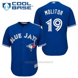 Maglia Baseball Uomo Toronto Blue Jays Paul Molitor 19 Blu Alterner Cool Base
