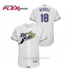 Maglia Baseball Uomo Tampa Bay Rays Joey Wendle Turn Back The Clock Flex Base Bianco