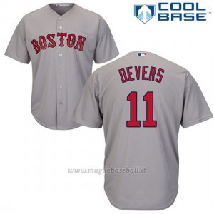 Maglia Baseball Uomo Boston Red Sox 11 Rafael Devers Grigiocool Base