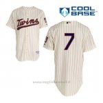Maglia Baseball Uomo Minnesota Twins Joe Mauer 7 Crema Alterner Cool Base