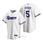 Maglia Baseball Uomo Texas Rangers Corey Seager Replica Home Bianco