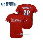Maglia Baseball Bambino Philadelphia Phillies Andrew Mccutchen Cool Base Replica Alternato Rojo