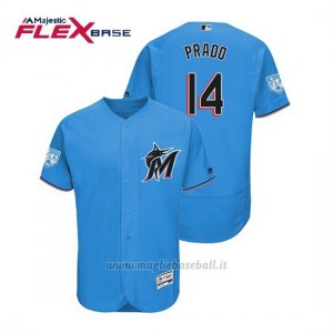 Maglia Baseball Uomo Miami Marlins Martin Prado Flex Base Entrenamiento De Primavera 2019 Blu