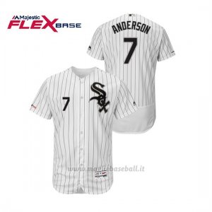 Maglia Baseball Uomo Chicago White Sox Tim Anderson 150th Aniversario Patch Flex Base Bianco Nero