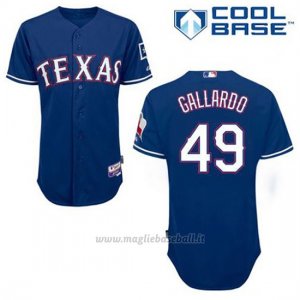 Maglia Baseball Uomo Texas Rangers Yovani Gallardo 49 Blu Alterner Cool Base