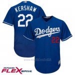 Maglia Baseball Uomo Los Angeles Dodgers Clayton Kershaw Majestic Autentico Collezione Flex Base Royal