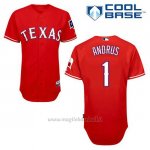 Maglia Baseball Uomo Texas Rangers Elvis Andrus 1 Rosso Alterner Cool Base