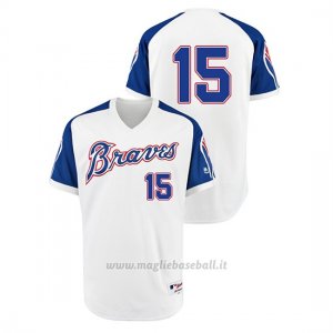 Maglia Baseball Hombre Atlanta Braves 15 Sean Newcomb Turn Back The Clock 1974 Autentico Bianco