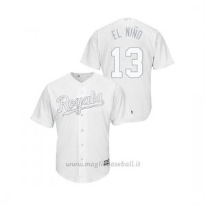 Maglia Baseball Hombre Kansas City Royals Salvador Perez 2019 Players Weekend El Bambino Replica Bianco
