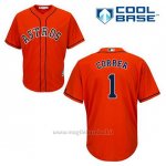 Maglia Baseball Uomo Houston Astros Carlos Correa 1 Arancione Alterner Cool Base