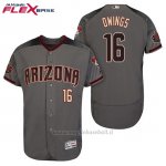 Maglia Baseball Uomo Arizona Diamondbacks 16 Chris Owings Grigio Nero 20 Anniversario Flex Base