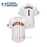 Maglia Baseball Uomo Houston Astros 1 Carlos C Orrea 2019 Postseason Cool Base Bianco
