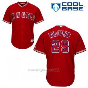 Maglia Baseball Uomo Los Angeles Angels Rod Carew 29 Rosso Alterner Cool Base