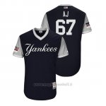 Maglia Baseball Uomo New York Yankees A.j. Cole 2018 Llws Players Weekend Aj Blu