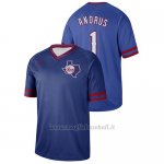 Maglia Baseball Hombre Texas Rangers Elvis Andrus Cooperstown Collection Legend Blu