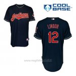 Maglia Baseball Uomo Cleveland Indians Francisco Lindor 12 Blu Alterner Cool Base