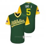 Maglia Baseball Uomo Oakland Athletics Jake Smolinski 2018 Llws Players Weekend Smo $ Green