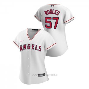 Maglia Baseball Donna Los Angeles Angels Hansel Robles 2020 Replica Primera Bianco