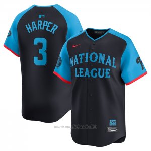 Maglia Baseball Uomo All Star 2024 Bryce Harper National League Limited Blu