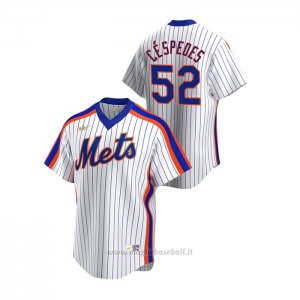 Maglia Baseball Uomo New York Mets Yoenis Cespedes Cooperstown Collection Primera Bianco
