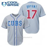 Maglia Baseball Uomo Chicago Cubs 17 Kris Bryant Grigio Alterner Cool Base