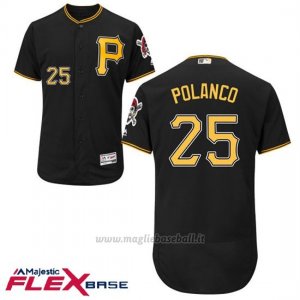 Maglia Baseball Uomo Pittsburgh Pirates Gregory Polanco Nero Flex Base Autentico Collezione