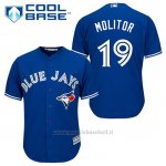 Maglia Baseball Uomo Toronto Blue Jays Paul Molitor 19 Blu Alterner Cool Base