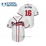 Maglia Baseball Uomo Atlanta Braves 16 Brian Mccann 2019 Postseason Cool Base Bianco