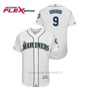 Maglia Baseball Uomo Seattle Mariners Dee Gordon 150th Aniversario Patch Flex Base Bianco