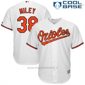 Maglia Baseball Uomo Baltimore Orioles 38 Wade Miley Bianco Cool Base