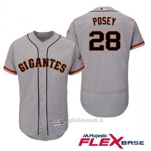 Maglia Baseball Uomo San Francisco Giants Buster Posey Grigio Hispanic Heritage Flex Base