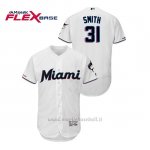 Maglia Baseball Uomo Miami Marlins Caleb Smith 150th Aniversario Patch 2019 Flex Base Bianco