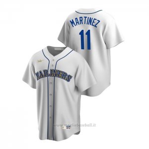 Maglia Baseball Uomo Seattle Mariners Edgar Martinez Cooperstown Collection Primera Bianco