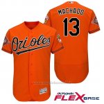 Maglia Baseball Uomo Baltimore Orioles 13 Manny Machado Arancione 2017 Flex Base