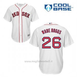 Maglia Baseball Uomo Boston Red Sox 26 Wade Boggs Bianco 1ªCool Base