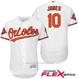 Maglia Baseball Uomo Baltimore Orioles 10 Adam Jones Bianco 2017 Flex Base