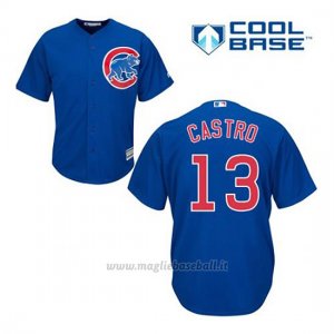 Maglia Baseball Uomo Chicago Cubs 13 Starlin Castro Blu Alterner Cool Base