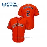 Maglia Baseball Uomo Houston Astros 2 Alex Bregman 2019 World Series Bound Cool Base Arancione